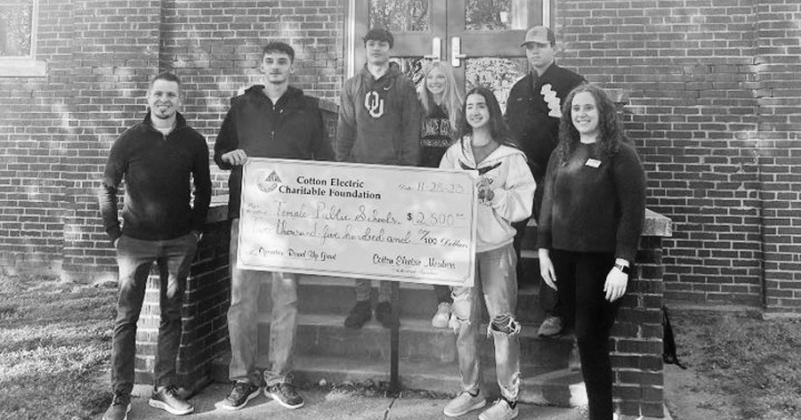 Temple High School received a $2,500 grant from the Cotton Electric Charitable Foundation during the month of December 2023.