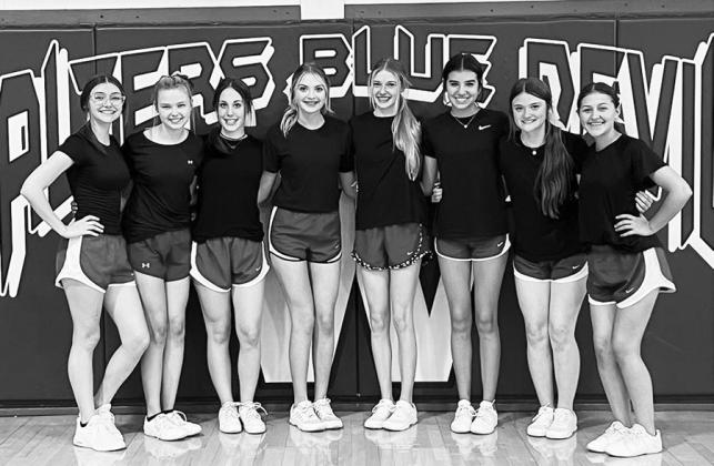 Congratulations to the 2023-24 WHS Cheerleaders!! L-R: Jaylee Anderson, Riley Garison, Karley Penn, Brianna Arellano, Lauren Day, Trenity Reed, Devyn Edmonds and Ava Woods.