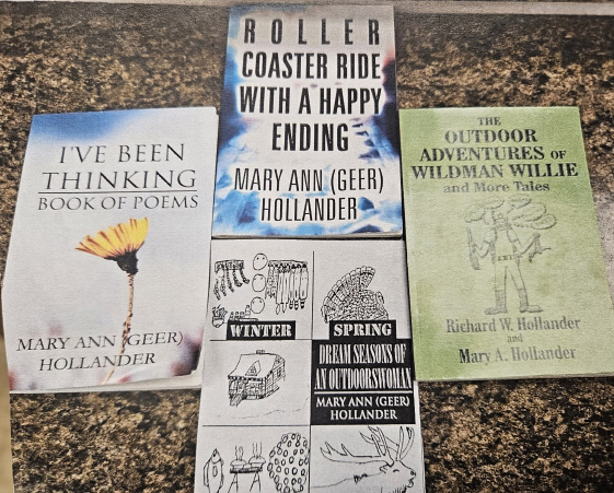 4 books on a counter