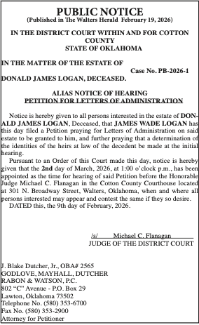 PUBLIC NOTICE – No: PB-2026-1