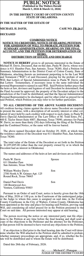 Public Notice – CASE NO. PB-26-5