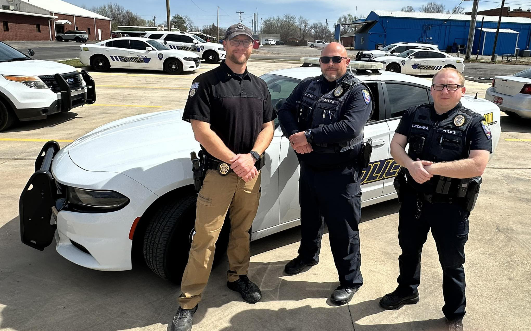 Noble Police Department Donates Dodge Charger Patrol Vehicle To Walters Police Department